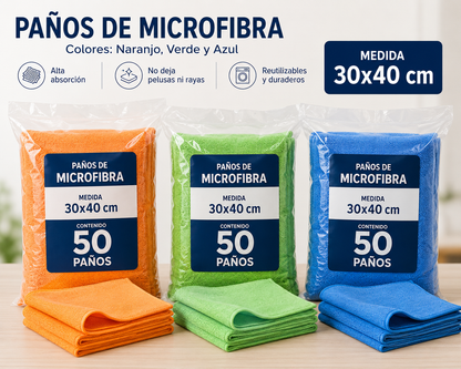 Paños microfibra multiuso 30x40 - 700 paños por caja IVA Incluido